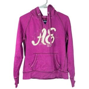 Vintage‎ Y2K American Eagle Elena Gilbert Hoodie Womens Magenta Medium V Neck